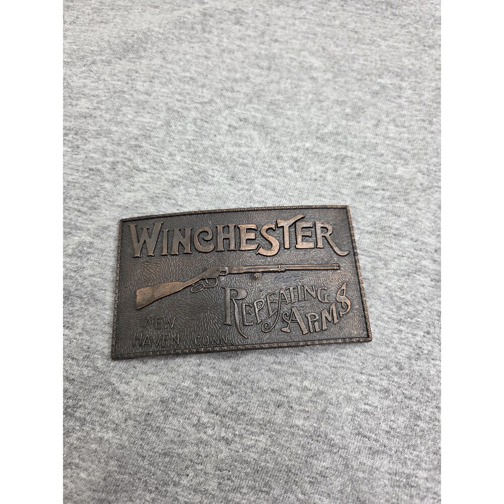Antique Winchester Repeating Arms Rifle Brass Belt Buckle